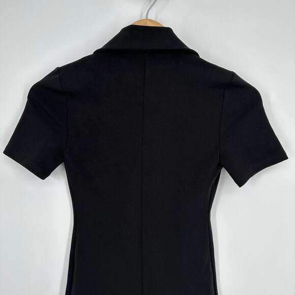 Oak + Fort Fitted Polo Romper Short Sleeve Black Oak Refined Bodysuit - Picture 9 of 11